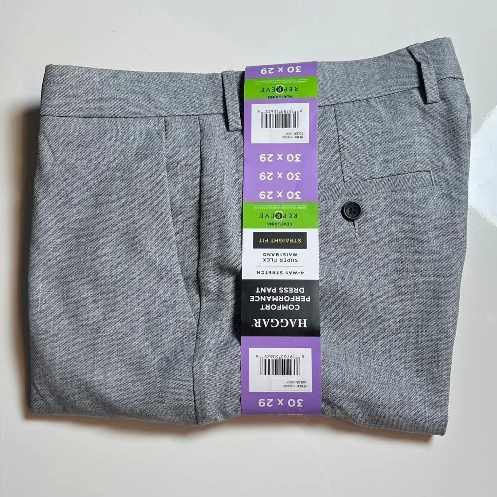 Haggar Men’s Comfort Performance Straight Fit Dress Pants 30x29